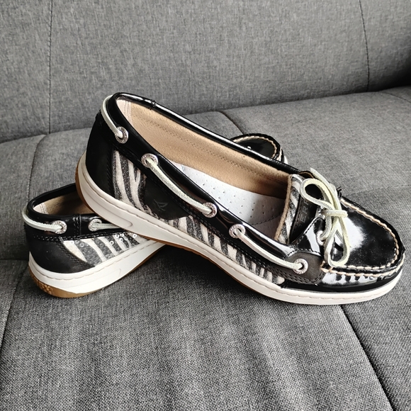 Sperry Black and White Women's Loafers - Picture 1 of 2
